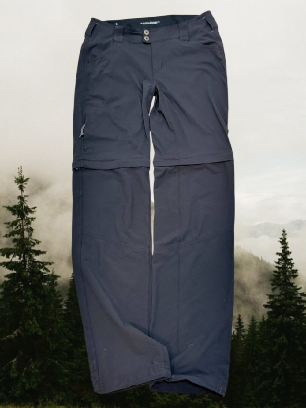 COLUMBIA Convertible (Omni Shield) Hiking Pants 6R Deep Navy Exc Used Cond